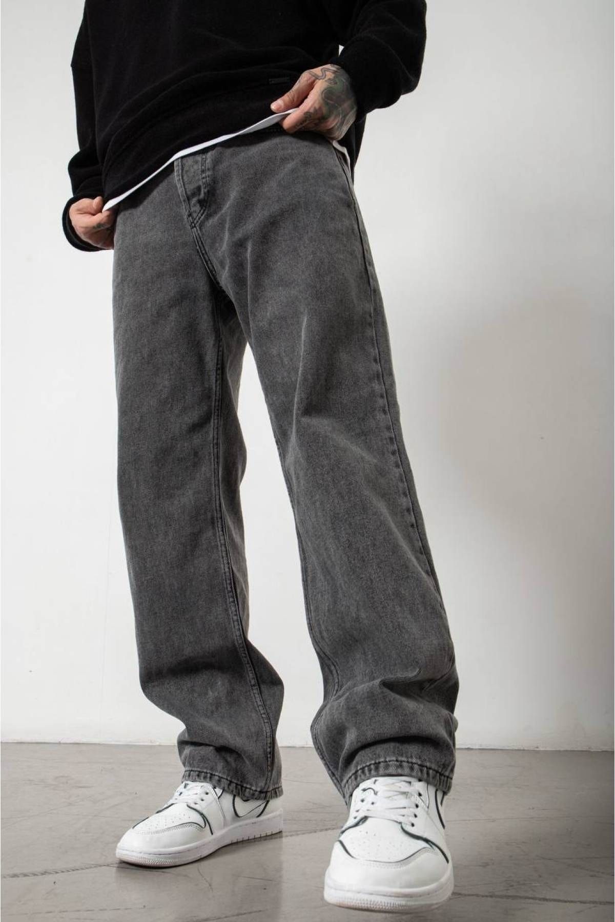 Giraffe Baggy Jeans Antrasit Pantolon