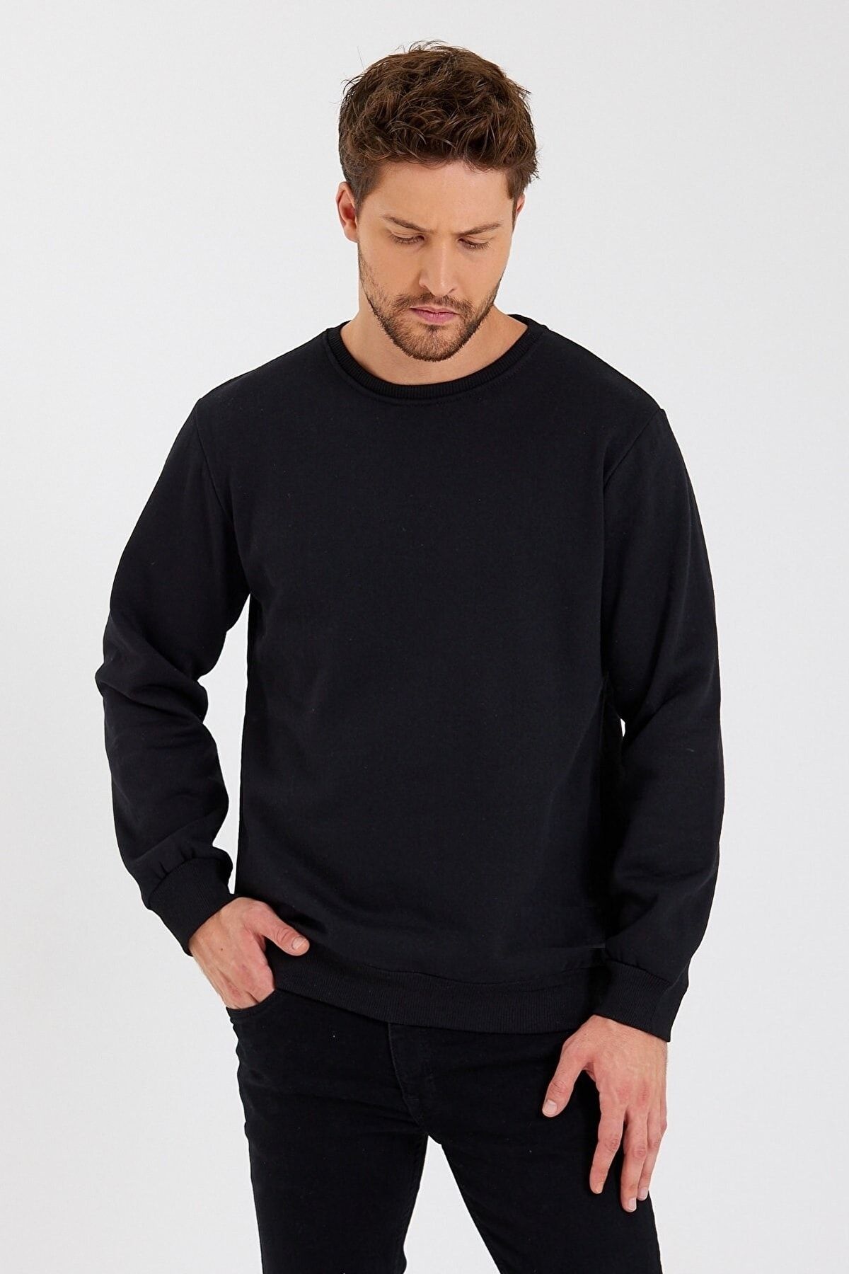 YNGMENCLASS Pack of 2 Thick Three Thread Raised Crew Neck