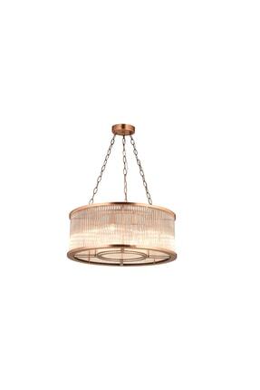 LampaLuce Albinia Özel Çubuk Taşlı Salon Sarkıt Avizesi Bakır 12'li 60x95cm