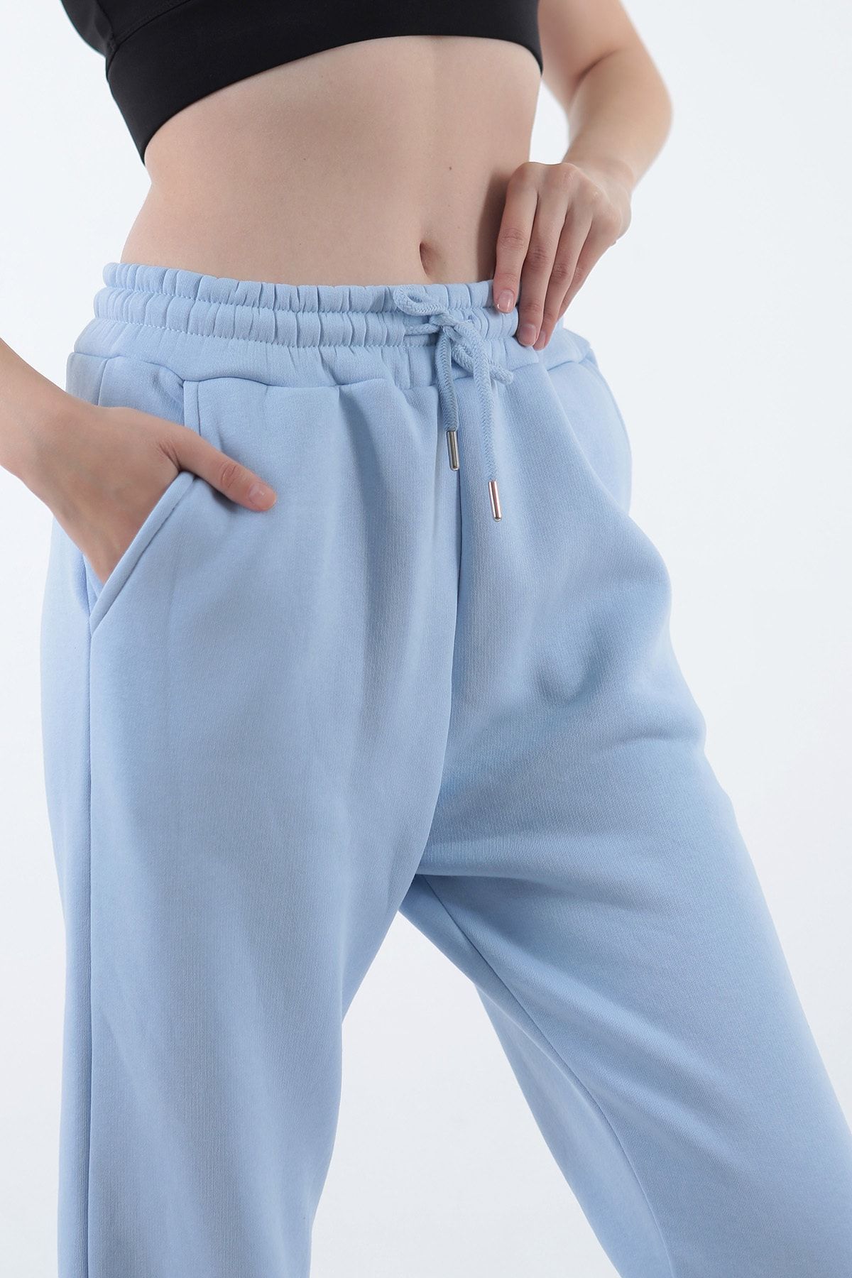 T GERS Women s 3 Thread Ribbed Sweatpants with Pockets and Elastic