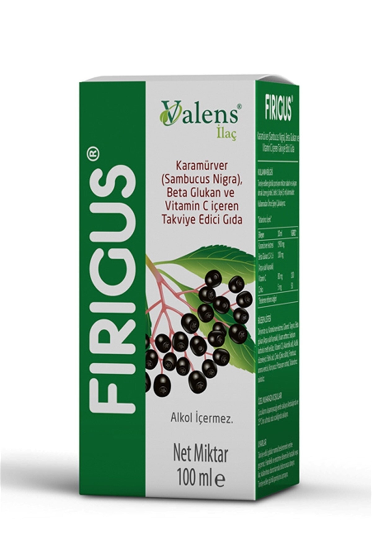 Valens Firigus Karamürver Takviye Edici Gıda 100 Ml - Fiyatı