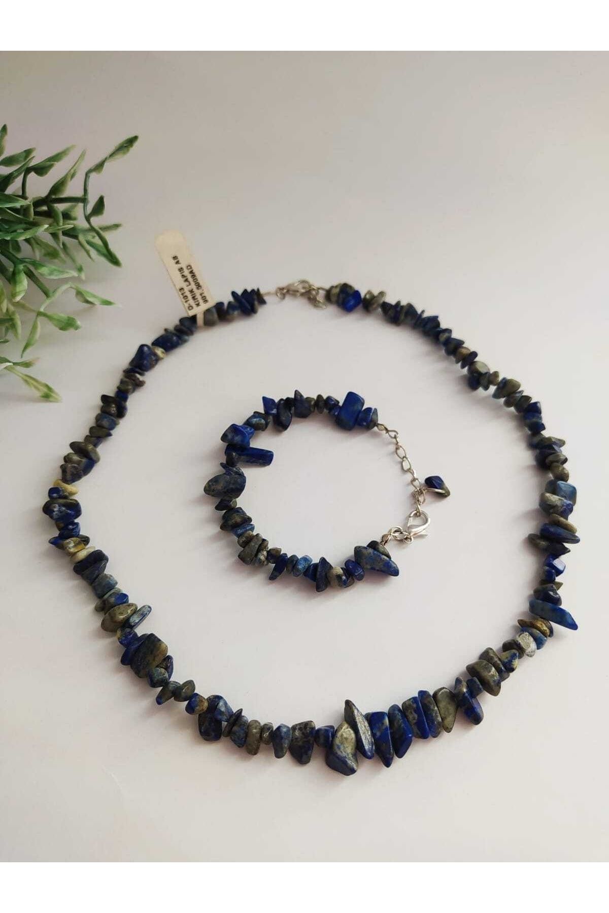 kaderinislerii Lapis Lazuli Natural Stone Necklace Bracelet Set K r kta