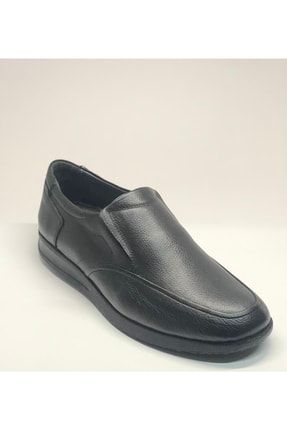 Ö. Hakiki Deri Siyah Erkek Klasik Günlük Ayakkabı 0012