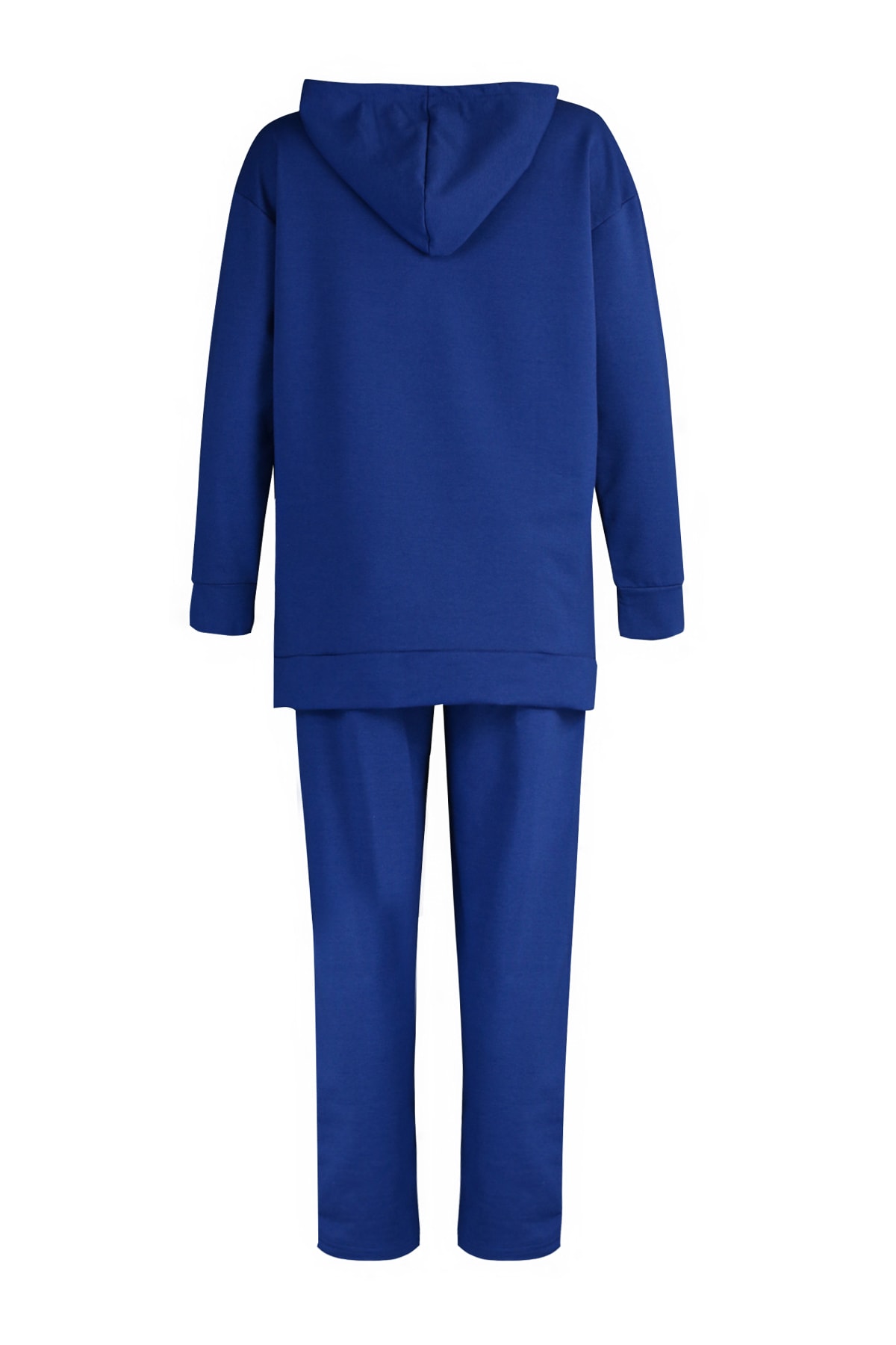 أزرق بلون الكوبالت بغطاء رأس سلوغان مطبوع طقم بدلة...