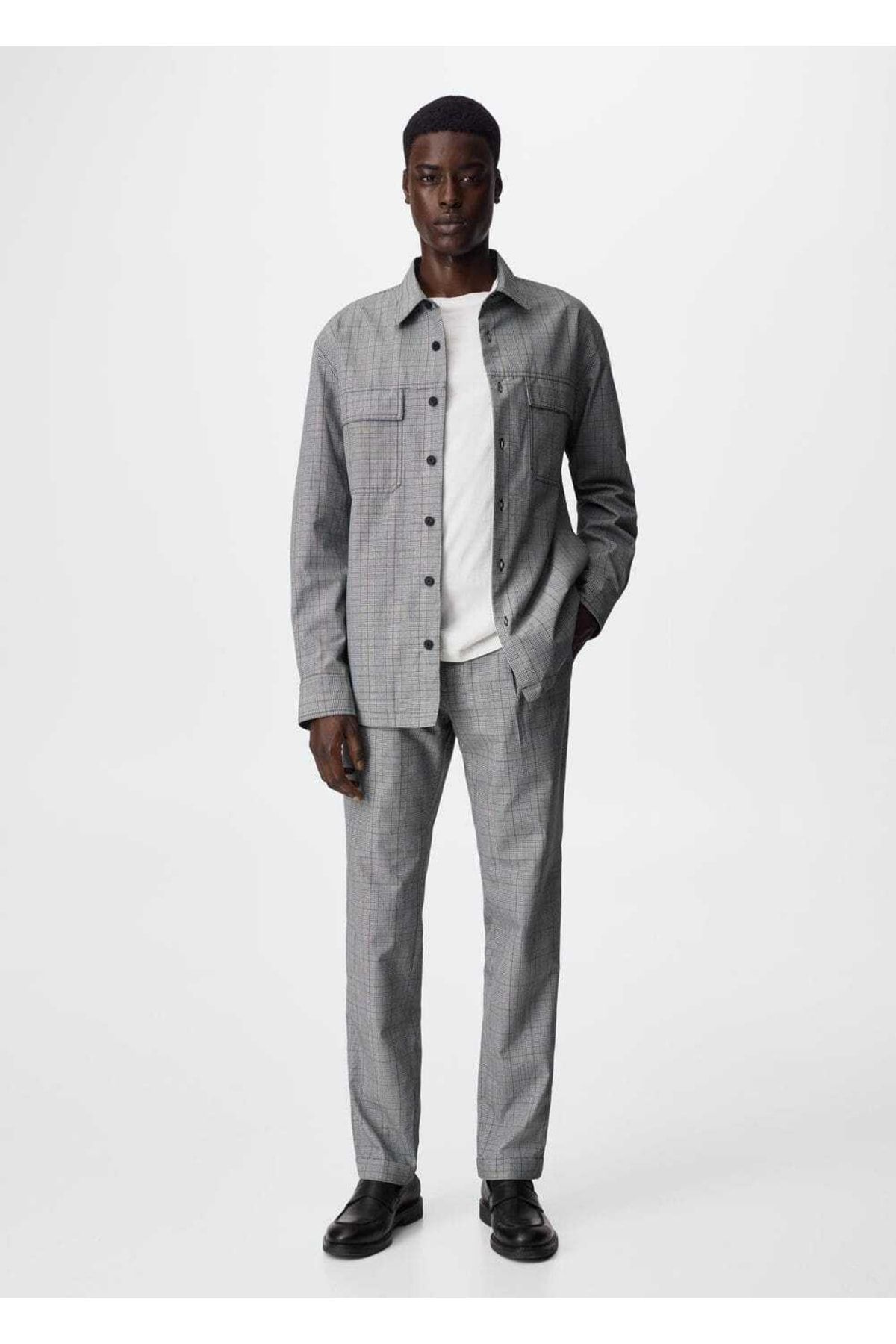 MANGO Man-Checked Jogger Pants 2