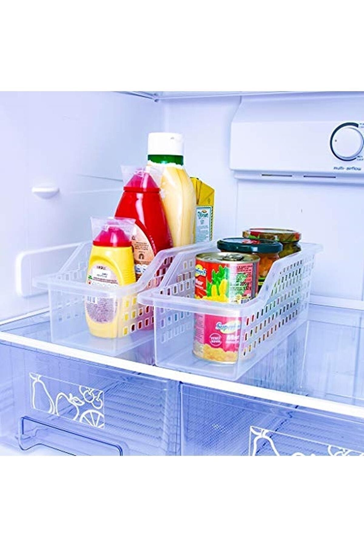 Dükkanönü-3 Pieces Transparent Decobella Refrigerator - Vegetable Fruit Basket, Kitchen Bathroom Countertop Organizer 3