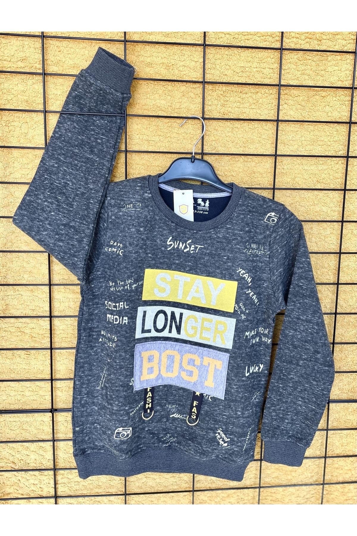 سویشرت پسرانه خاکستری DG AURA | DGAURAM21 اورجینال - تصویر 2