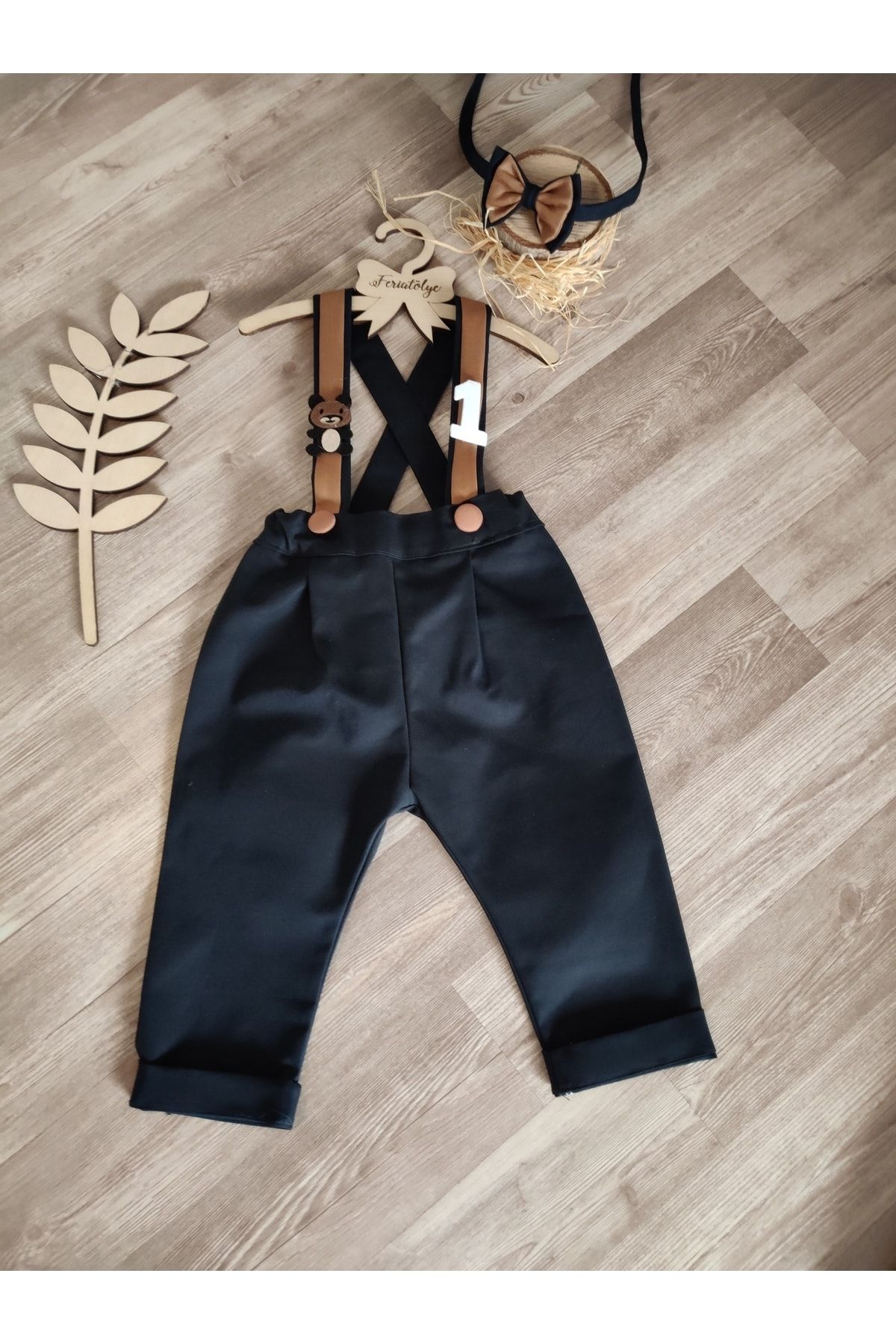 Feriatolye Teddy Bear Concept Navy Blue Tan 1st Year Birthday