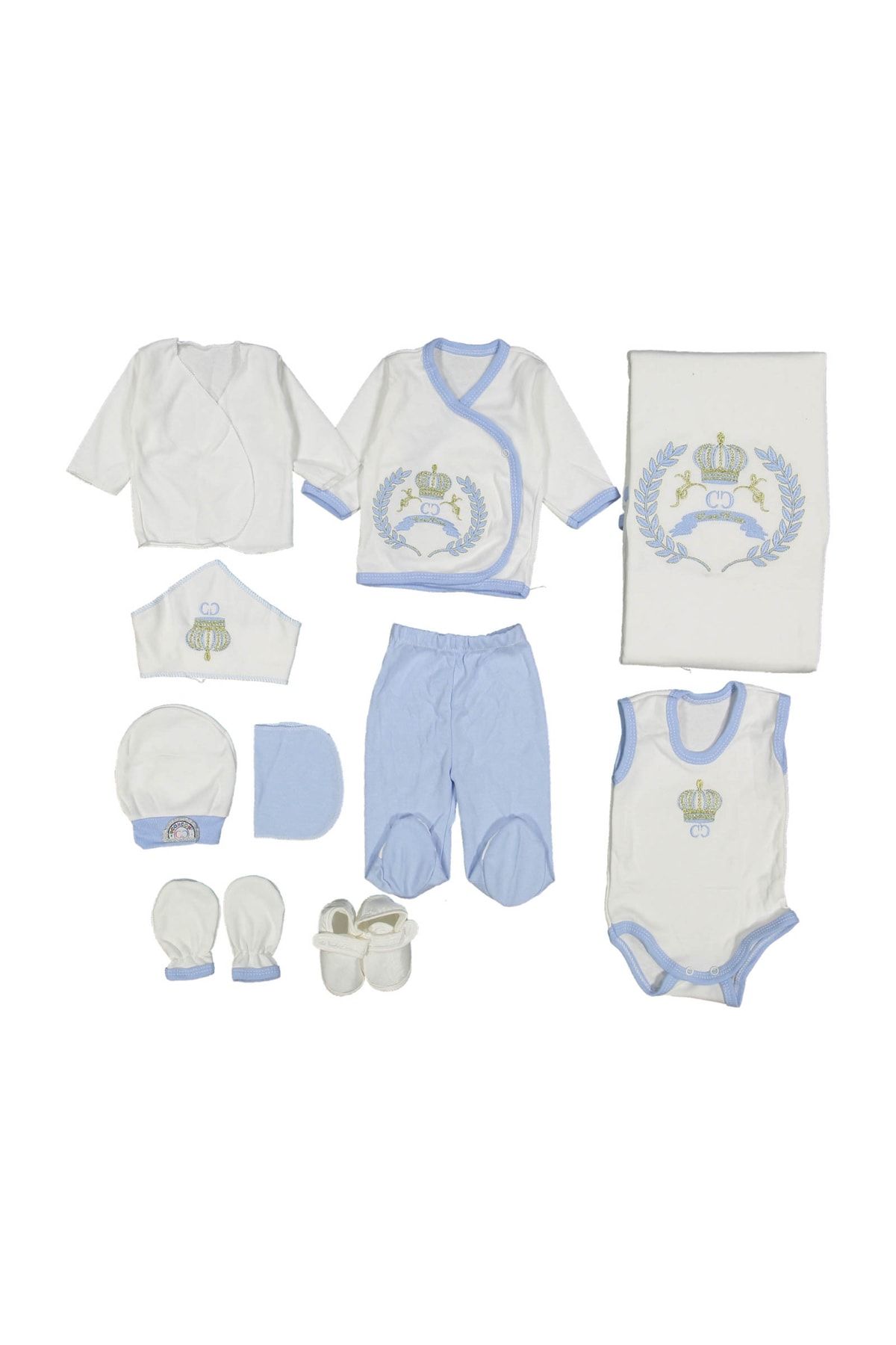 ConconBebe Bebe Armalı Nakışlı Hastane Çıkışı 10lu Set Yenidoğan