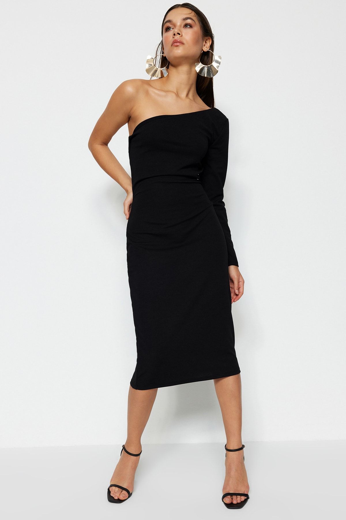 Trendyol Collection-Rochie de seara eleganta, impletita cu curea neagra TPRSS23EL00203 2