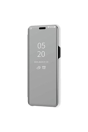 Samsung Galaxy J7 Prime Aynalı Kapaklı Lüx Kılıf Gümüş AK025