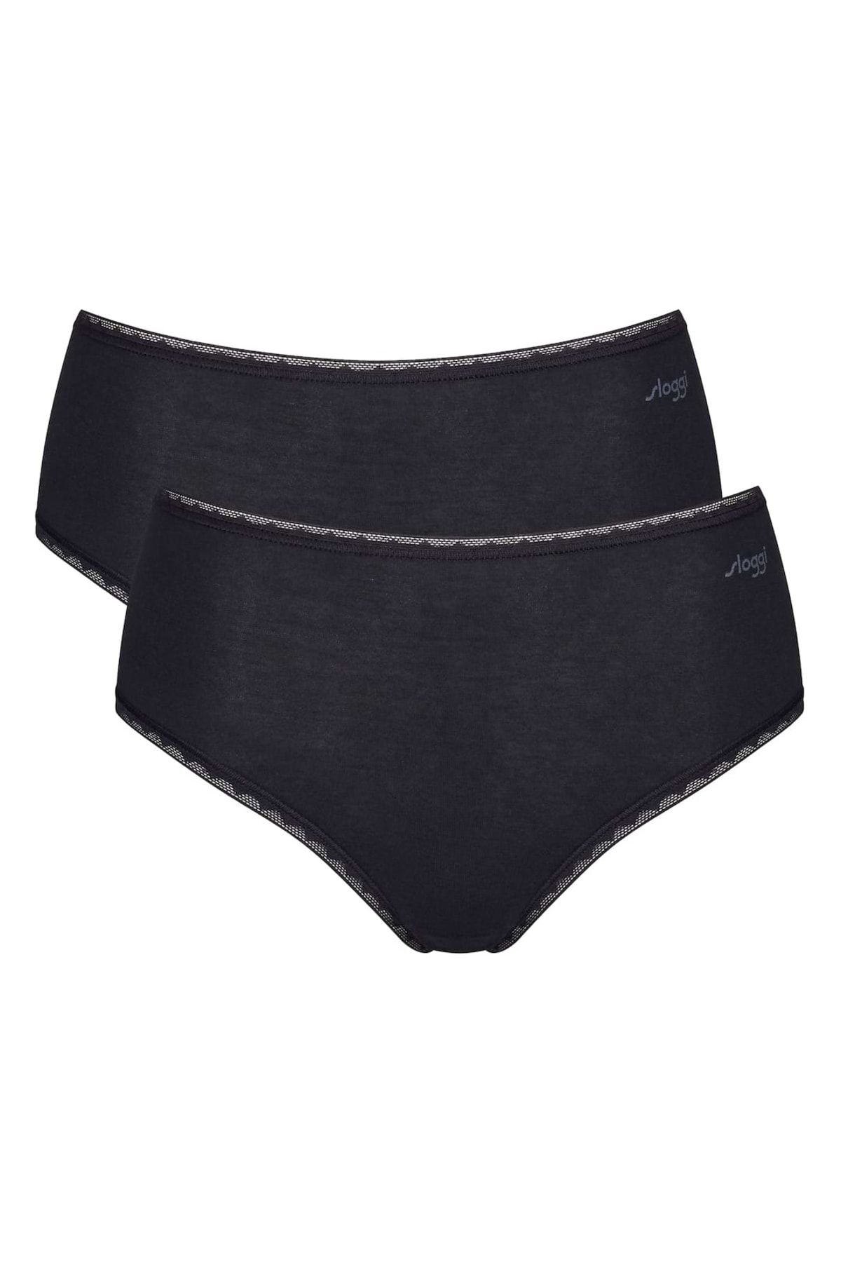 SLOGGI-Damen High Waist Slips, 2er Pack – GO High Waist C2P, Unterwäsche, Unterhose, Spitze, 1