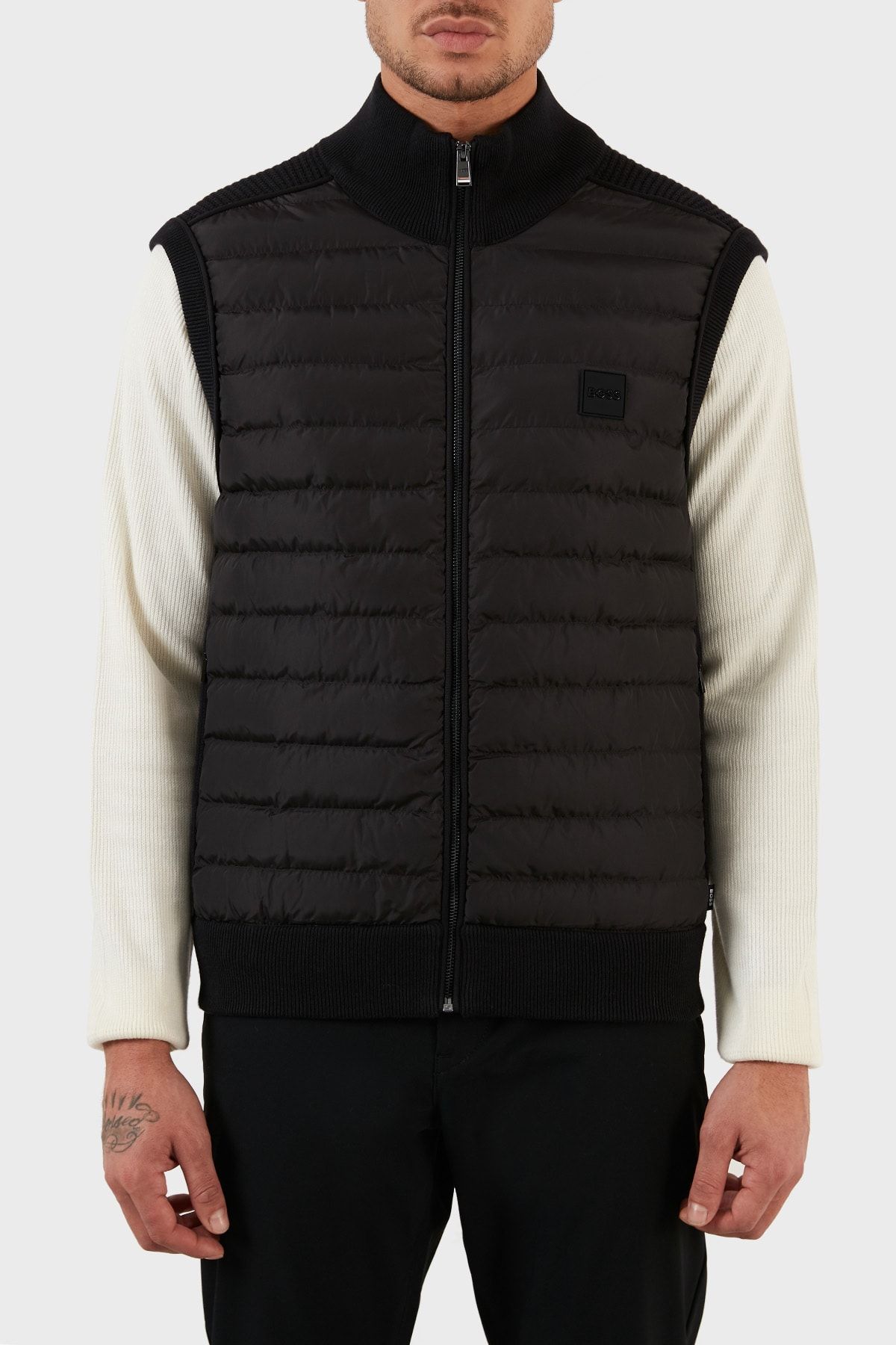 Boss Regular Fit Wool Blend Zippered Stand Collar Vest Men's Vest 50478631  001 - Trendyol