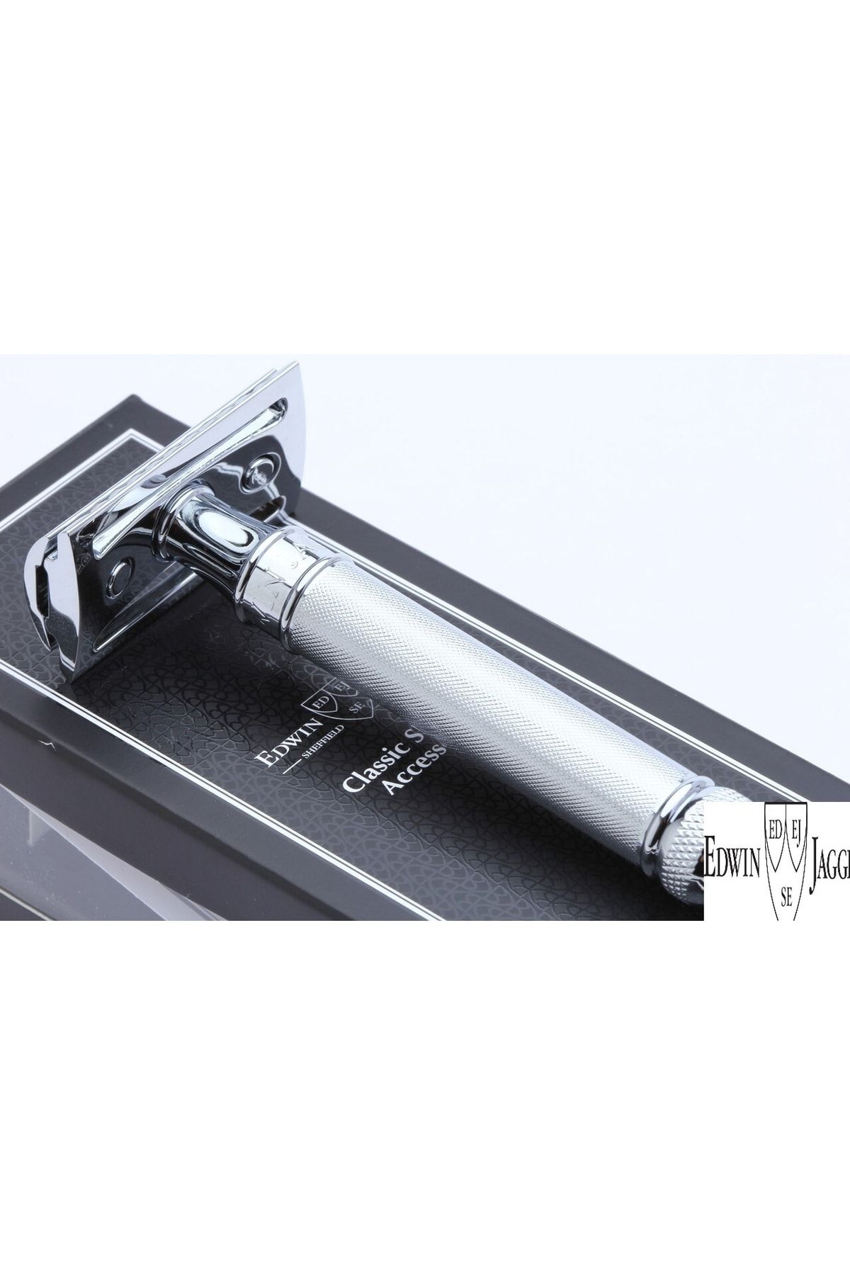 Edwin Jagger-De89 Ba11bl Powdered Handle Razor Beard Shaver Chrome Plated Traditional Shaving 7