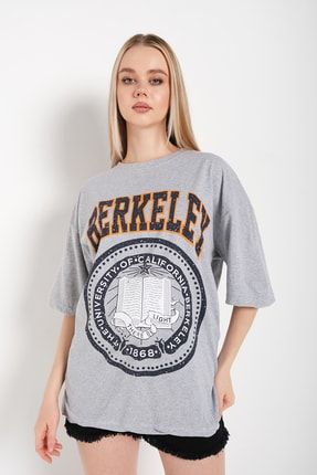 Kadın Oversize Berkeley Baskılı T-shirt UGOBBT-980