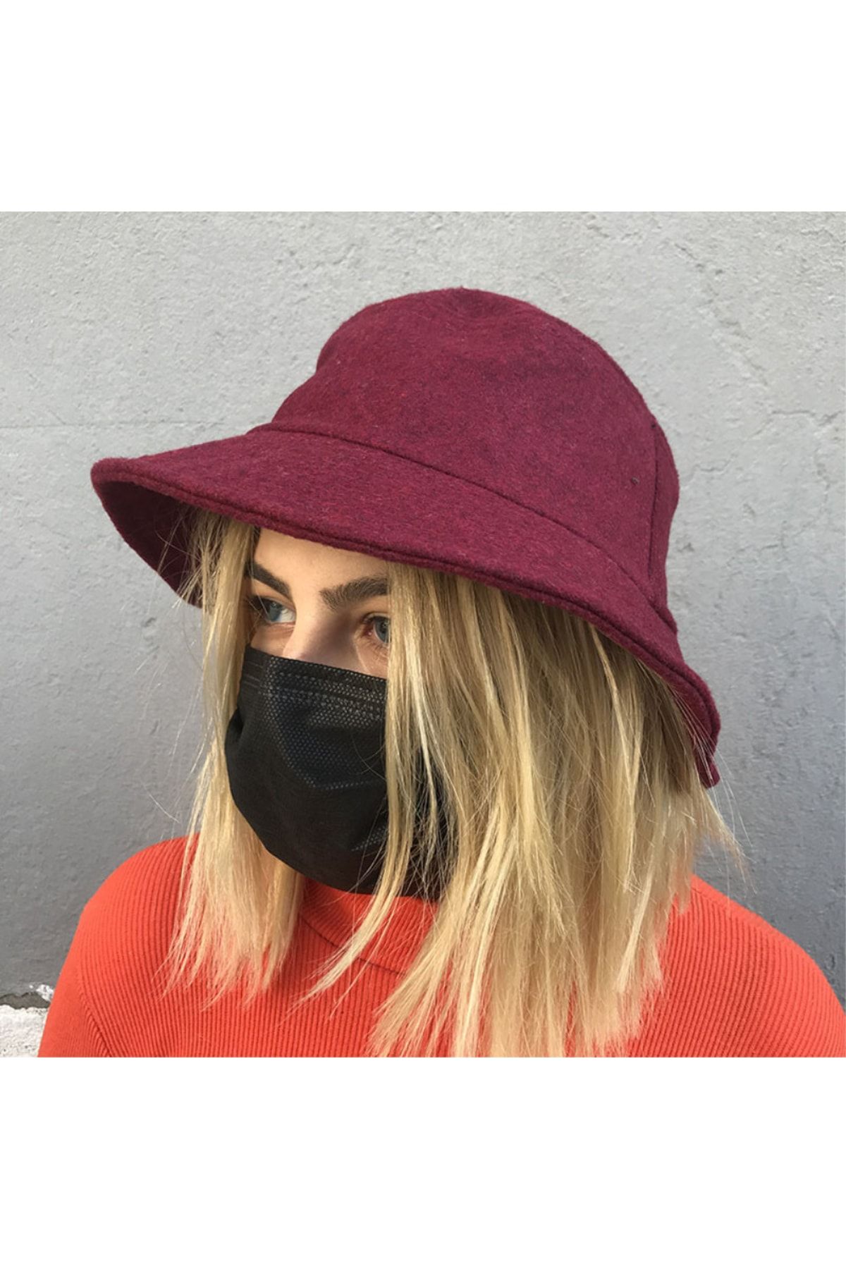 Burgundy bucket hat on sale