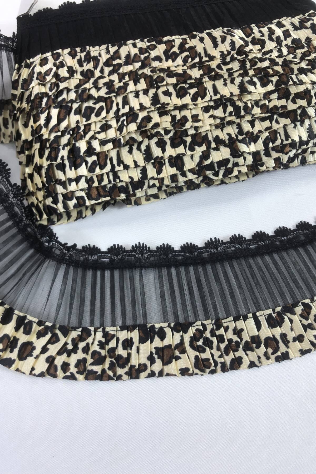 Hobigram-Ornament cu margine cu volan elastic cu model leopard – dungi decorative, design elegant, accesoriu pentru femei – deco 7