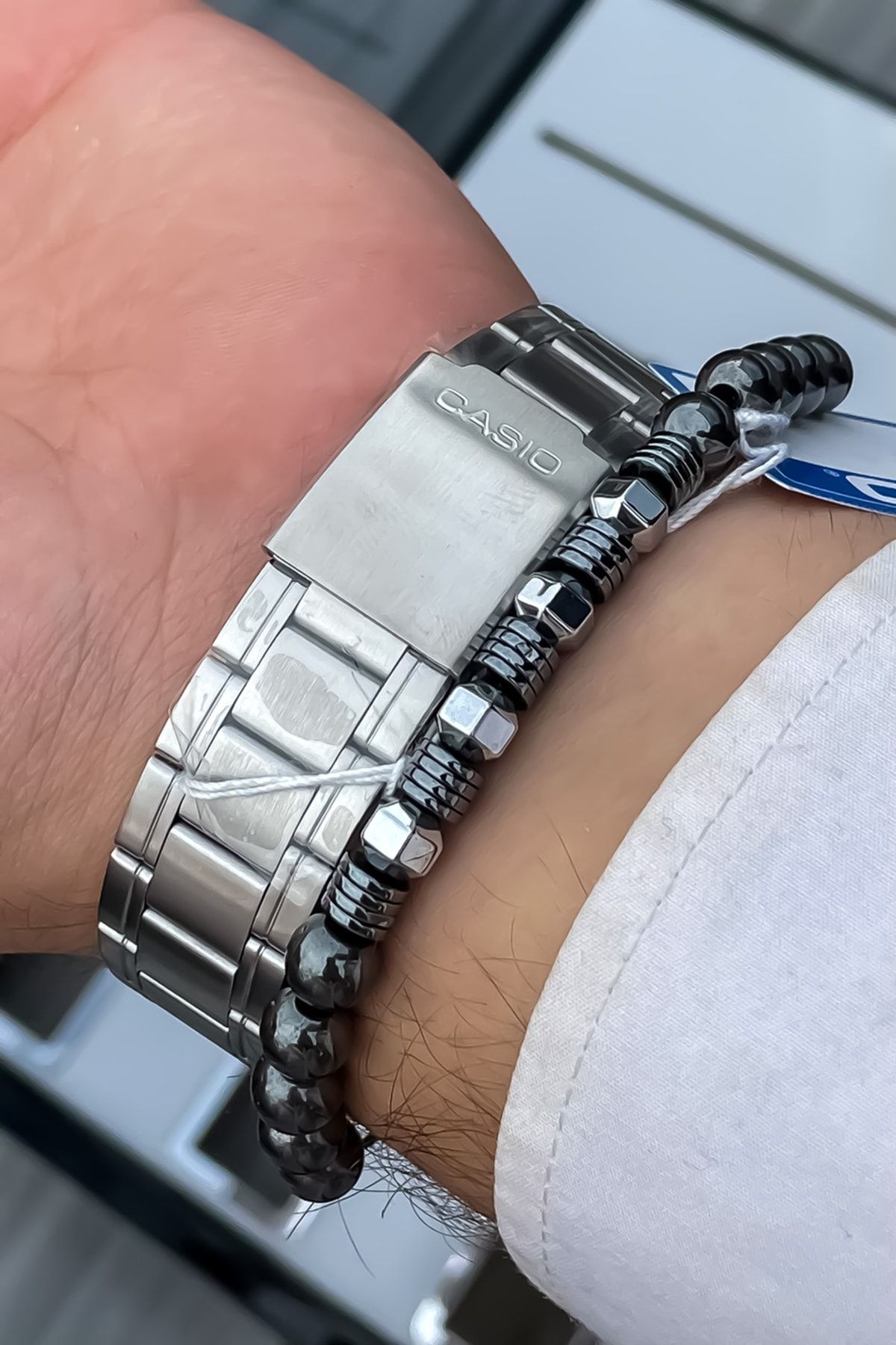 Casio Çelik Kordon Gümüş Renk 50mt Su Geçirmez Erkek Kol Saati BY8946