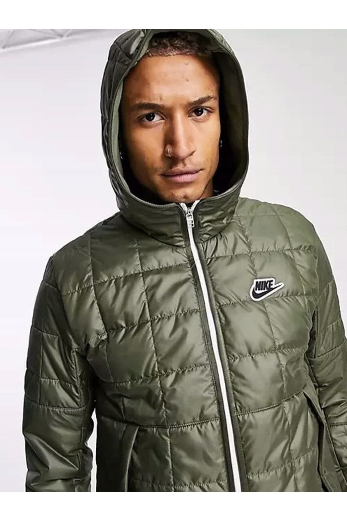 Nike Synthetic Fill Zip Green Coat Dj0433 380 Trendyol