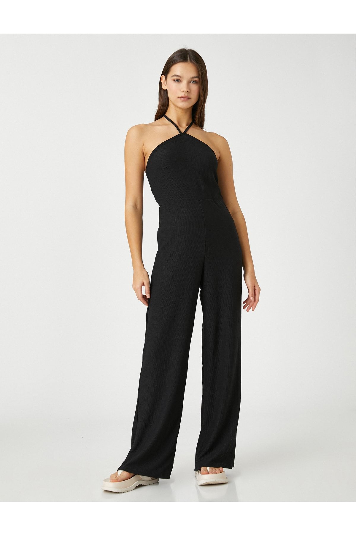 Koton Halter Neck Jumpsuit Wide Leg Trendyol
