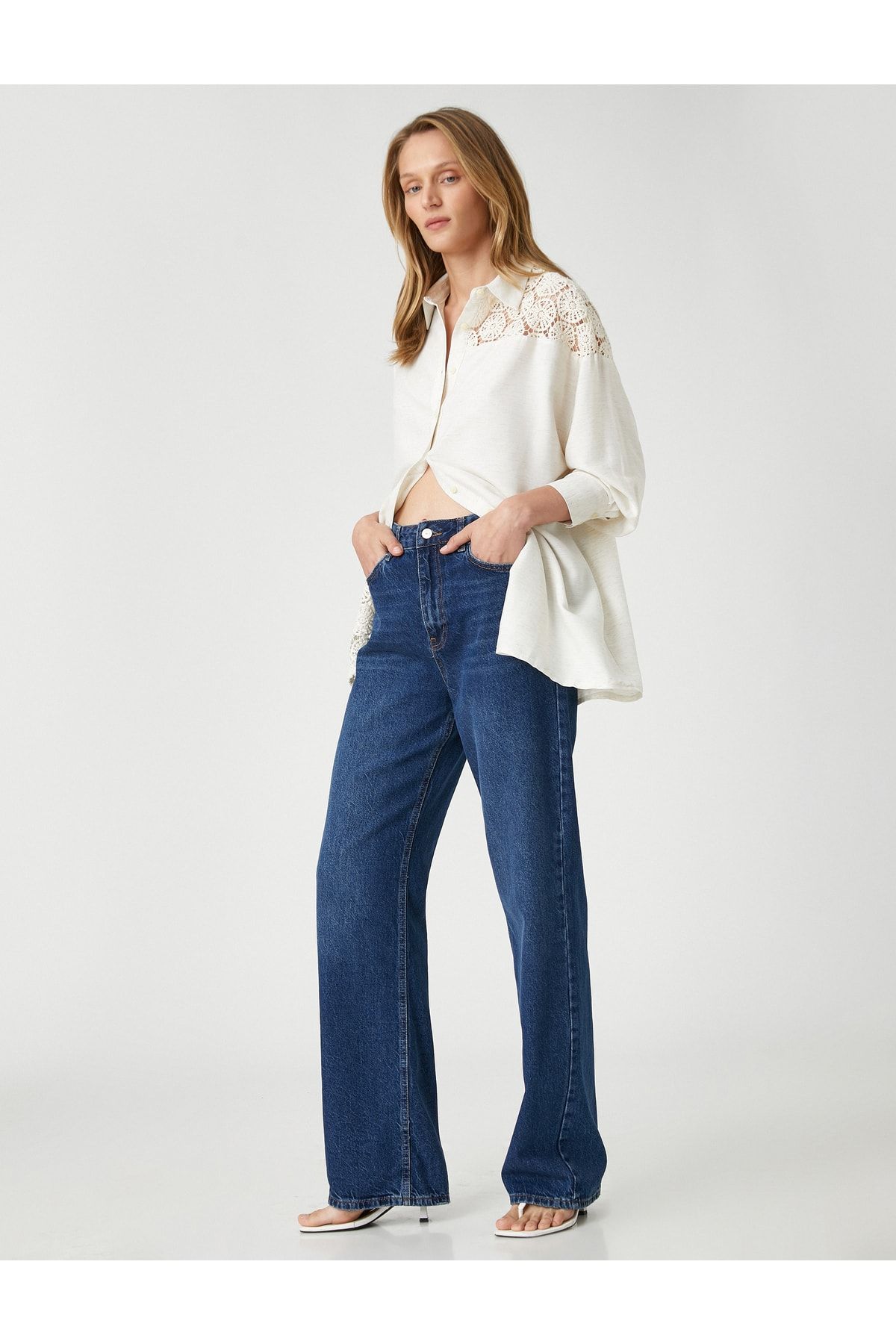 Koton Hemd Ecru Oversized