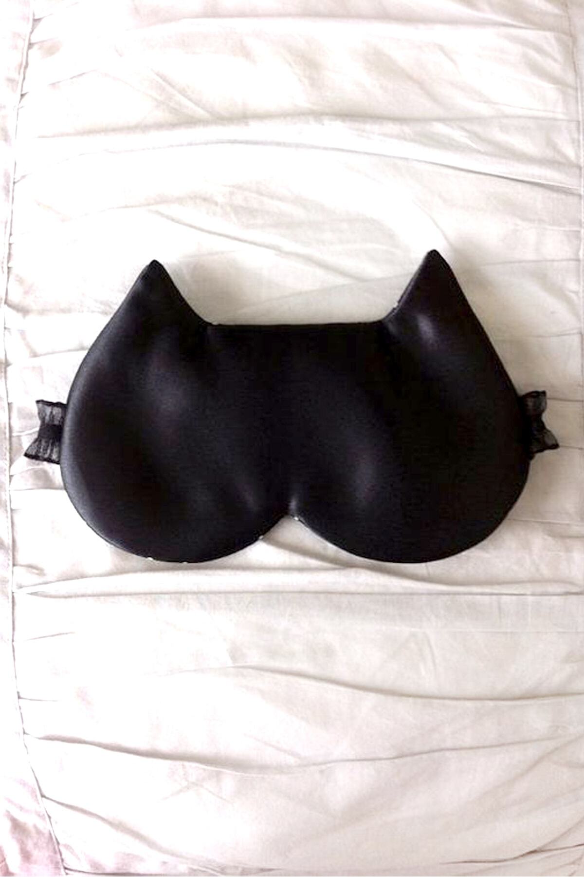 Miomundo Saten Siyah Batman Cat Woman Kedi Göz Uyku Bandı