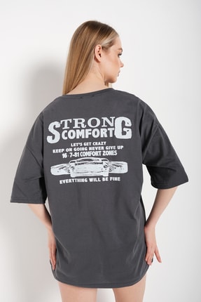 Kadın Füme Strong Comfort Oversize T-shirt TW-STRNGCMFRT1