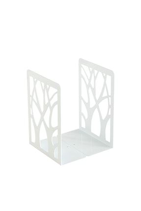 Ağaç Desenli Beyaz Metal Kitap Desteği Kitap Tutucu AğaçDesenKTP