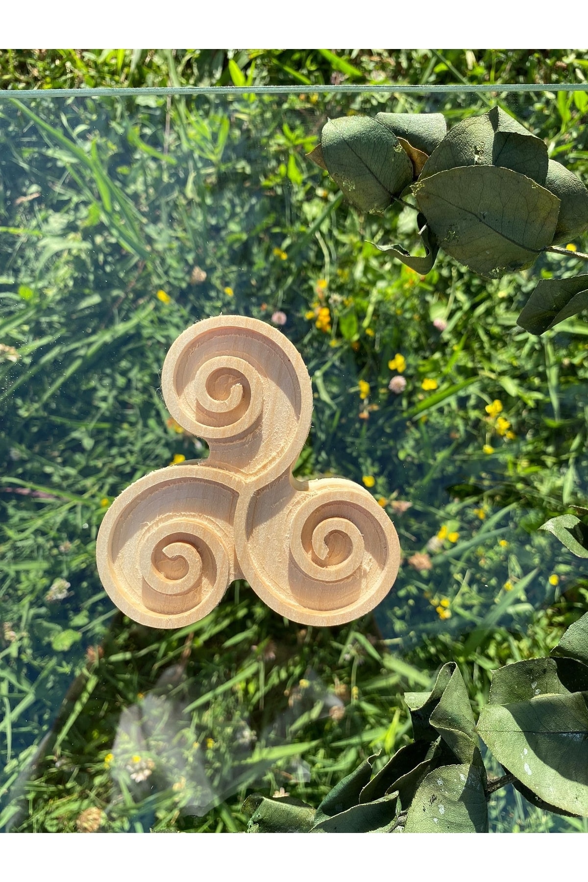 3-Piece Spiral Pattern Wood Printing Mold 11x9 Cm Linden Wood Printing Mold DIY Fabric Printing