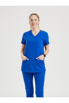 Basıc Doktor, Hemşire Forması Üst– Kadın, Royal Mavi DK00S