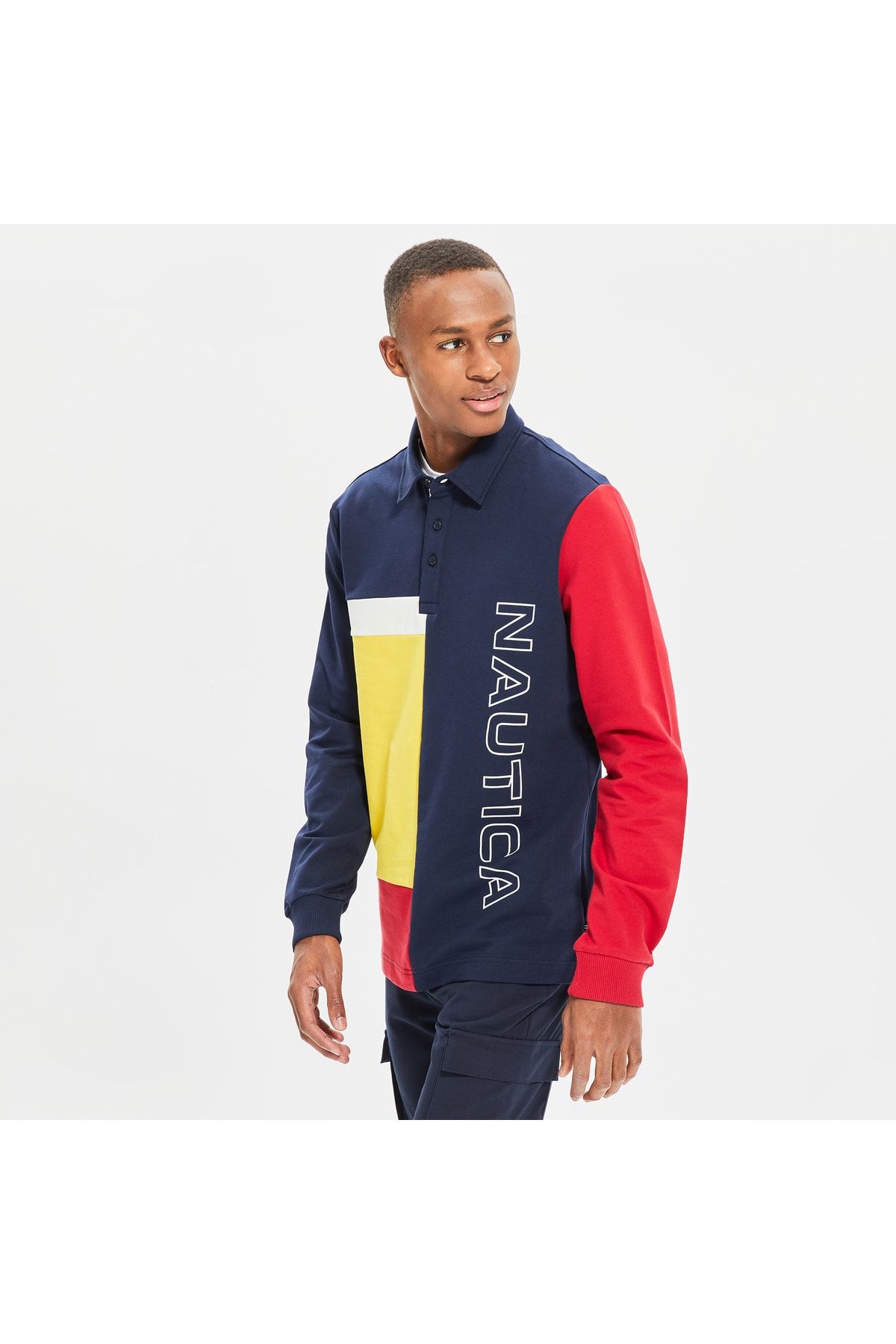 Nautica Erkek Mavi Uzun Kollu Polo