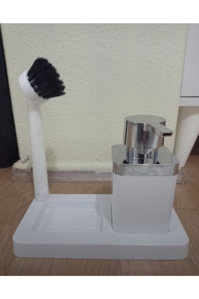 Fırçalı Sıvı Sabunluk Süngerlik Standlı Mutfak Banyo Seti mp-ylm1