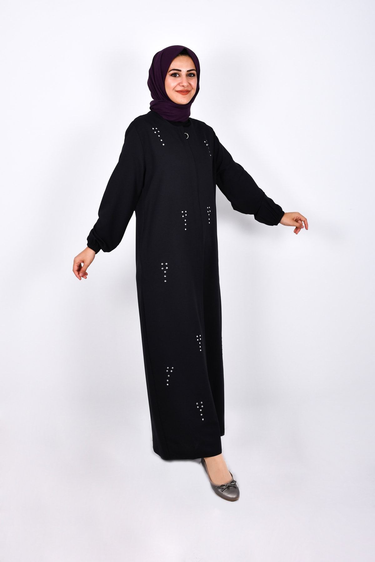 Abaya designs store with black stone