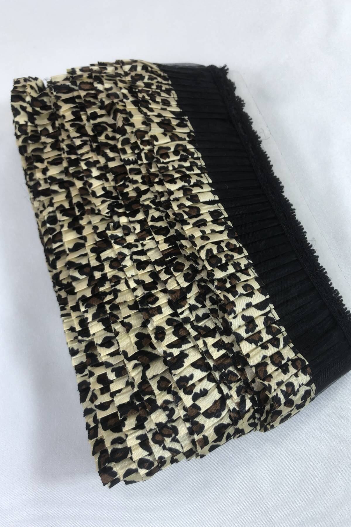 Hobigram-Ornament cu margine cu volan elastic cu model leopard – dungi decorative, design elegant, accesoriu pentru femei – deco 6