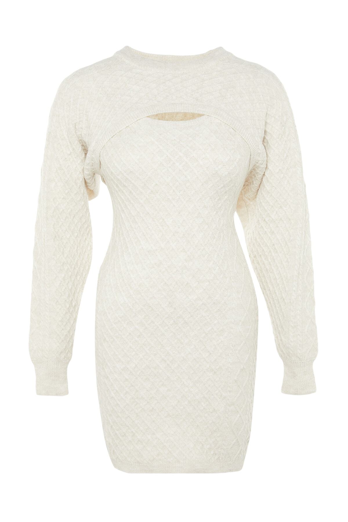 Trendyol Curve-Бежевий багатофункціональний трикотажний костюм-болеро TBBAW23CP00032 6