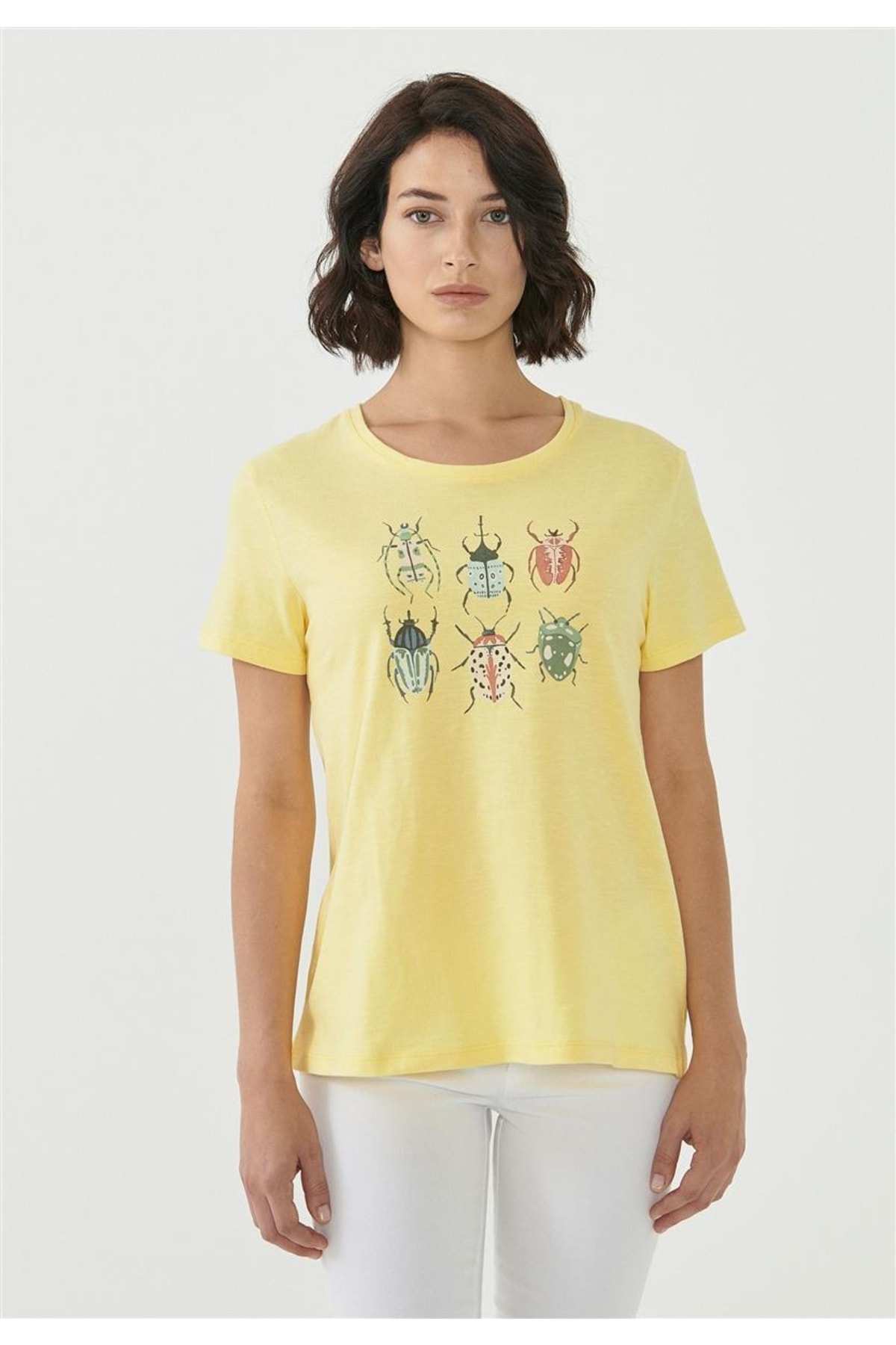 ORGANICATION T-Shirt Gelb Figurbetont Fast ausverkauft