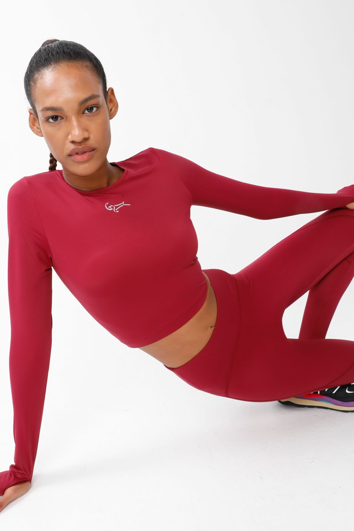Goat Spirit-Mermaid Sports Leggings Claret Red 4