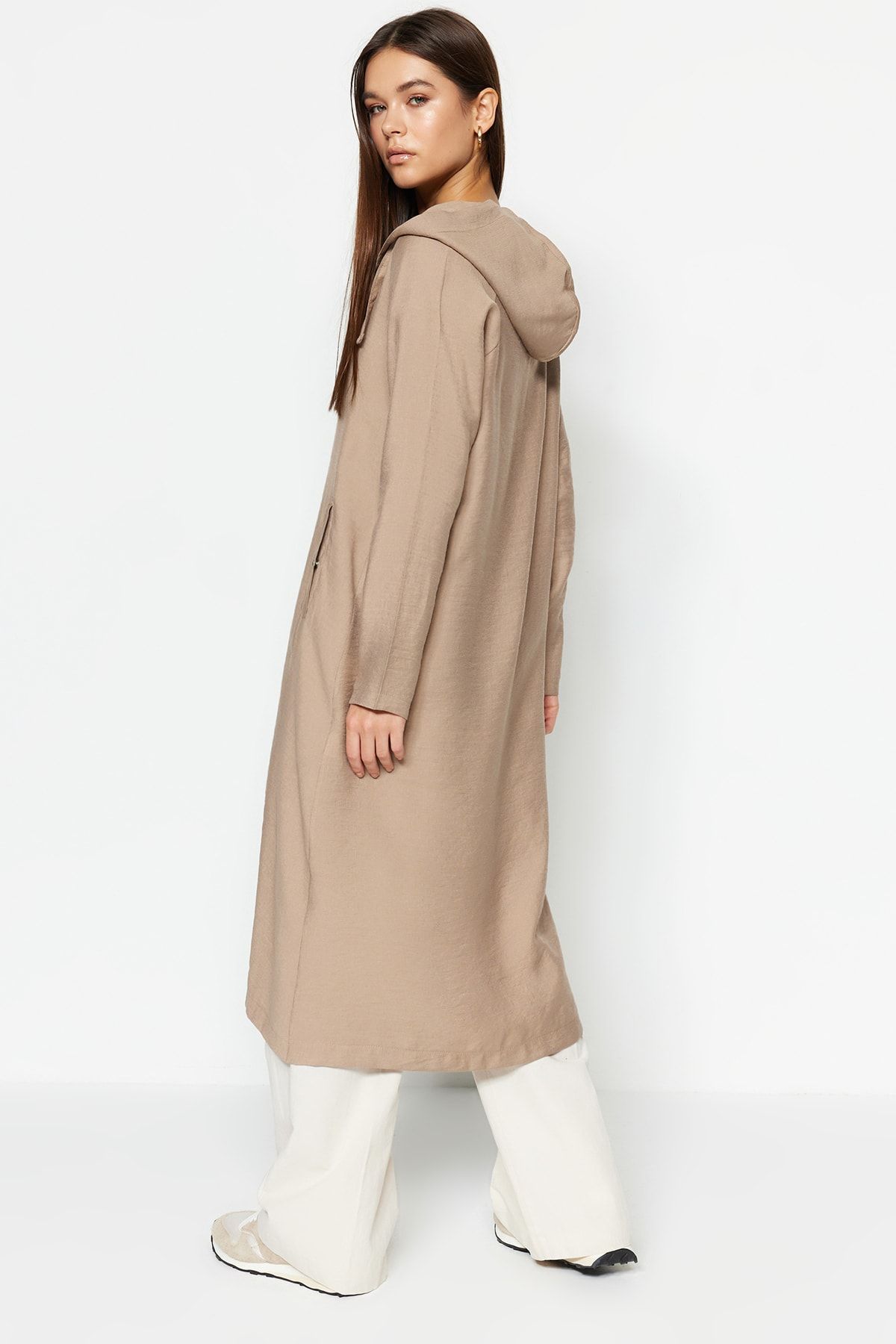 Trendyol Modest-Mink Color Hooded and Snap Closure Woven Cap - TCTSS21KF0002 5