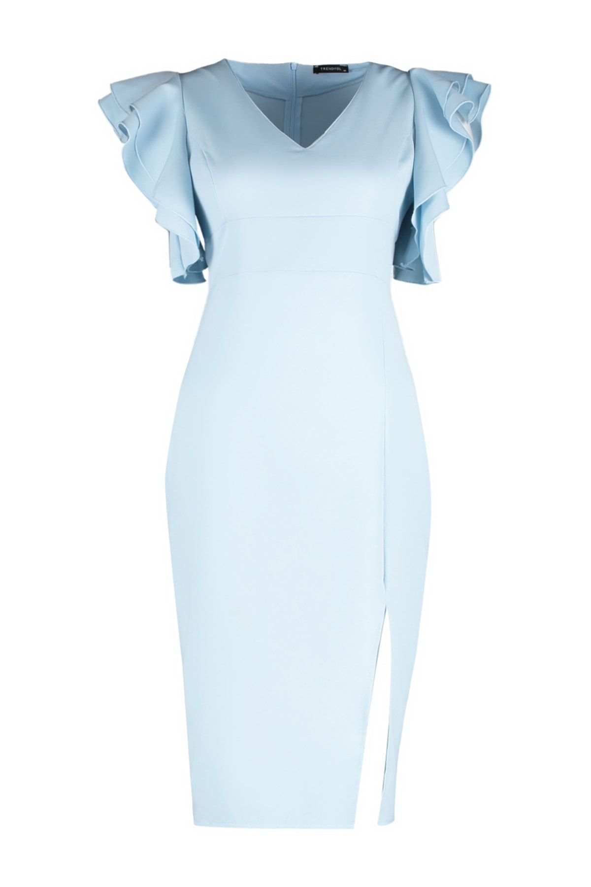 Trendyol Curve Große Größen in Kleid Blau Bodycon YB8655