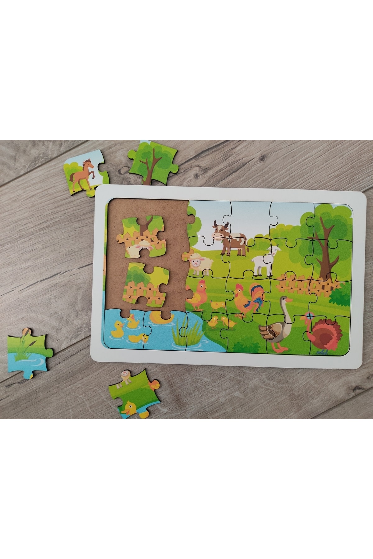 Cow Lamb Duck Puzzle Wooden Colorful Puzzle 24 Pieces