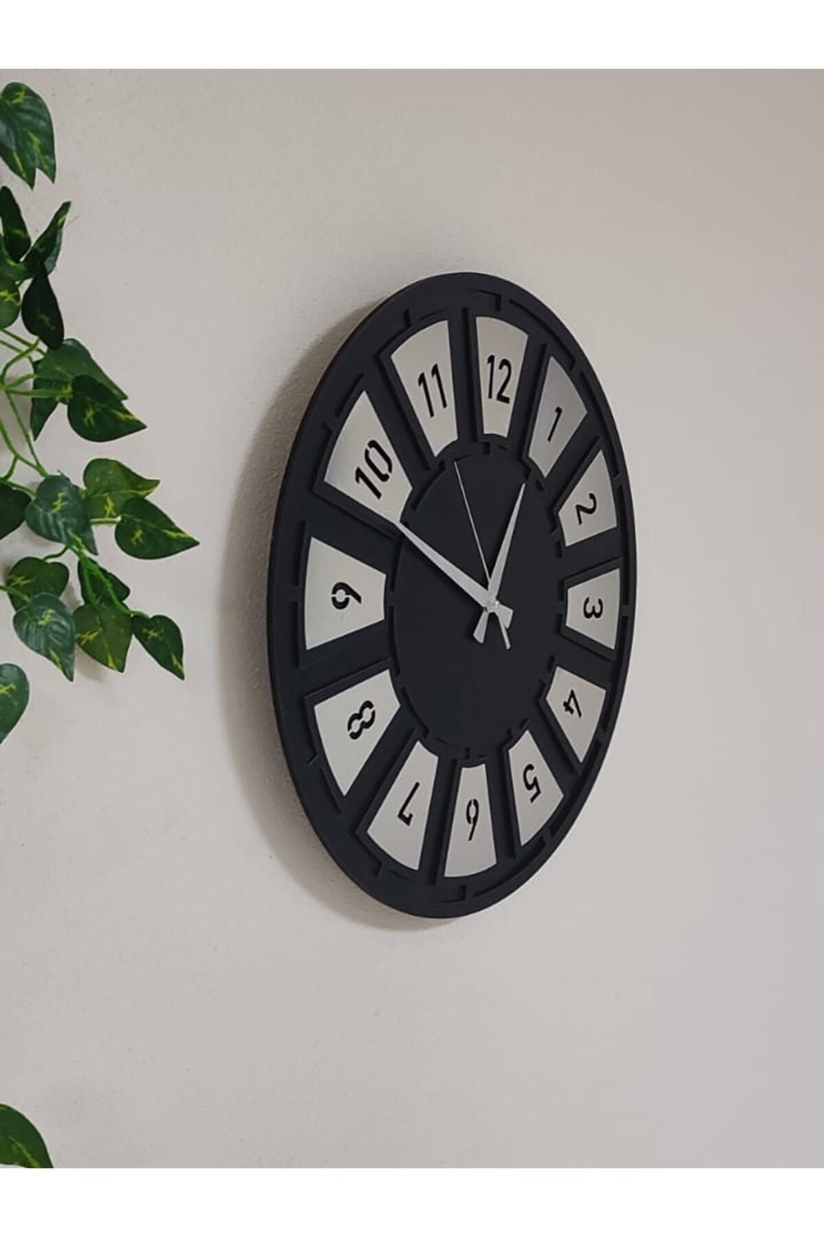 Wooden Factory-Argint / Argint Time Coll. Ceas de perete Nest MDF Aurit 6