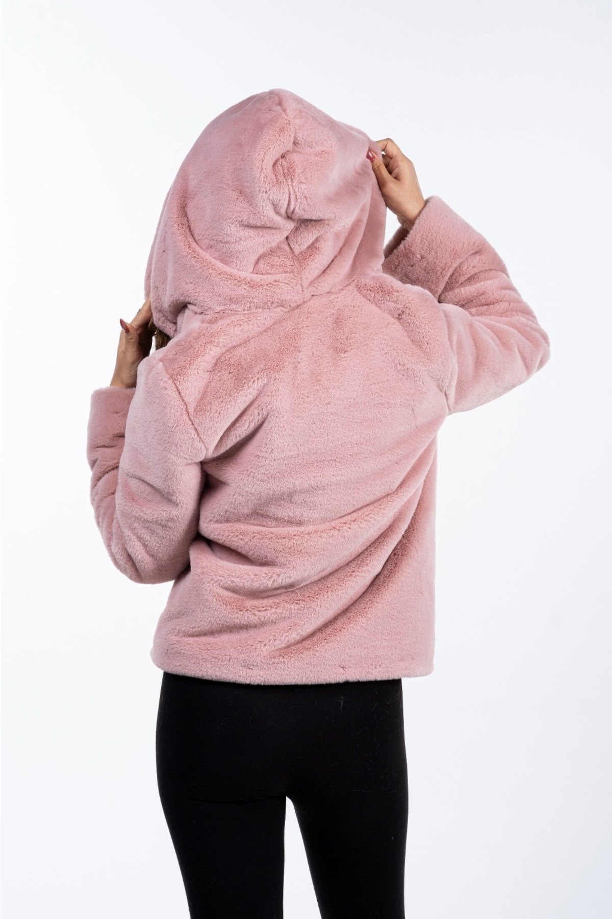 KürkZone  Kadın Yumuşacık Peluş Kürk Kaban - Görsel 2