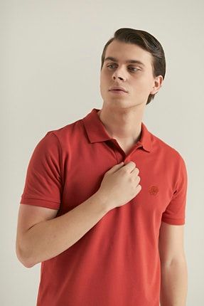 Polo Yaka T-shirt (REGULAR FİT) Kiremit Renk 4HC14ORT51000