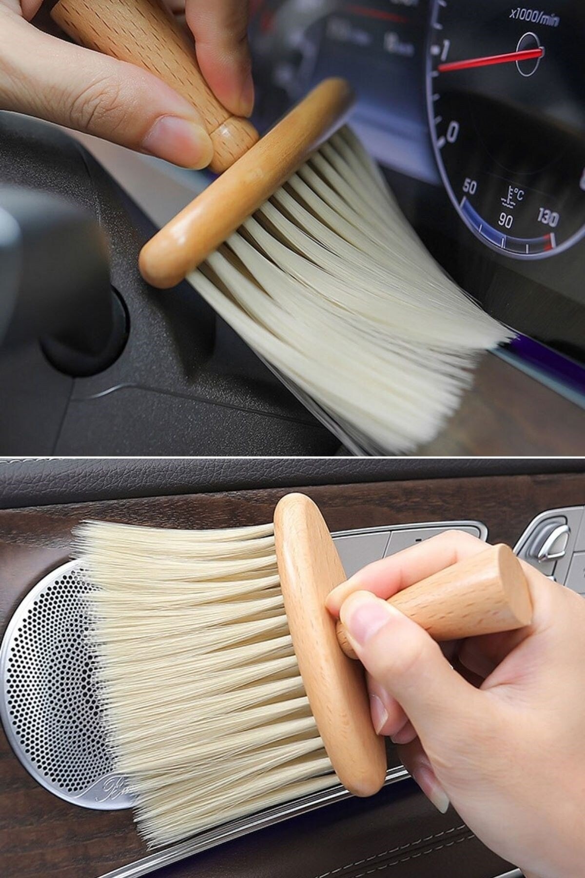 Buffer ® Araba Için Ahşap Saplı Yumuşak Kıl Fırça Detaylı Toz Alma Temizleme Fırçası fotoğrafı 4 (önizleme)