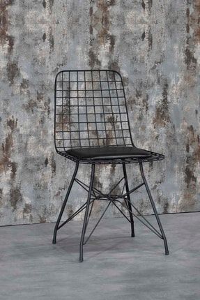 Koket Siyah Tel Sandalye- Mutfak Masa Sandalyesi ressaincetel