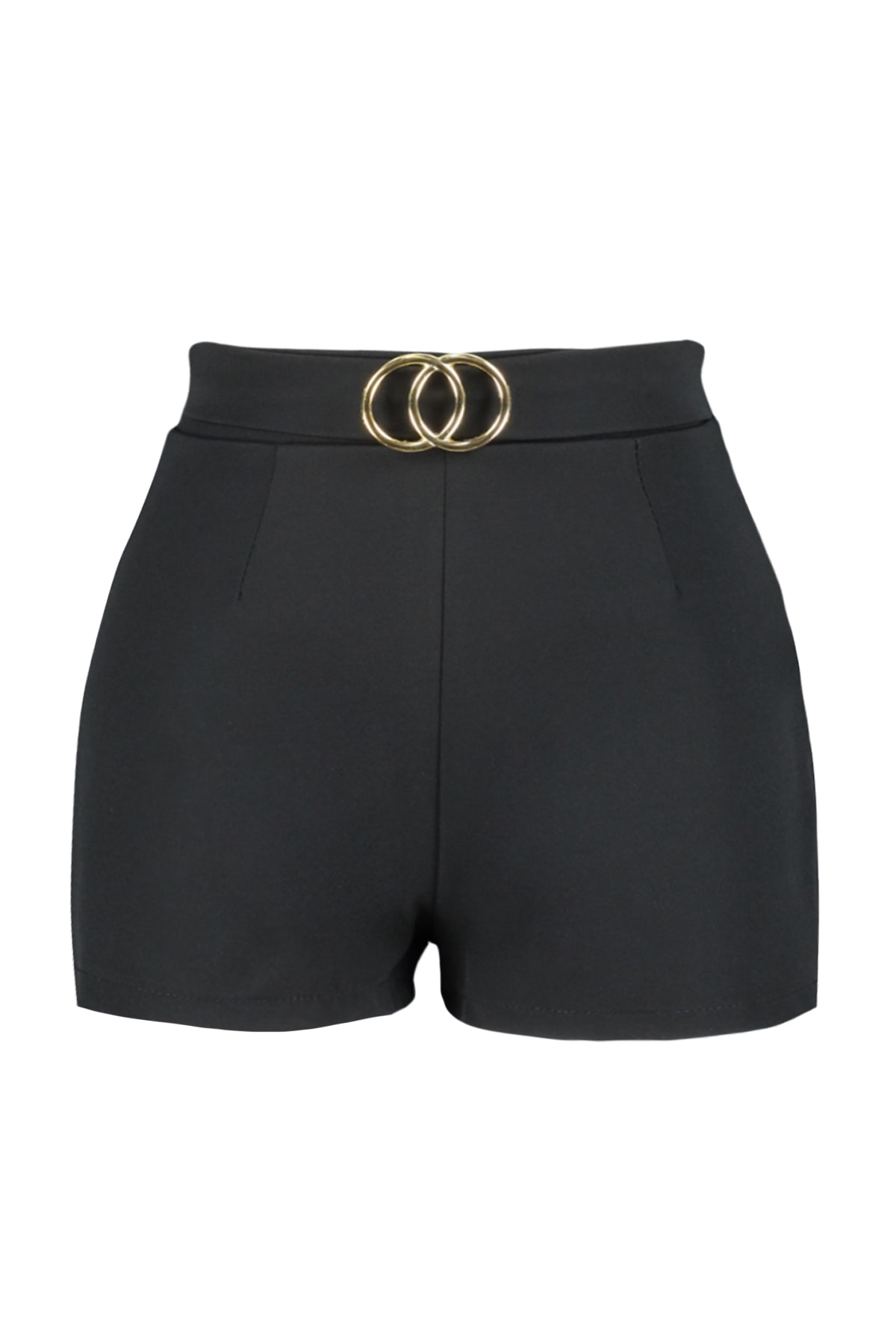 Trendyolmilla  Siyah Kemerli Süper Mini Dokuma Şort TWOAW21SR0078 - Görsel 5