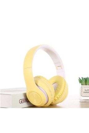 Sarı Macaron Set Bluetooth Kablosuz Stereo Kulaklık P33