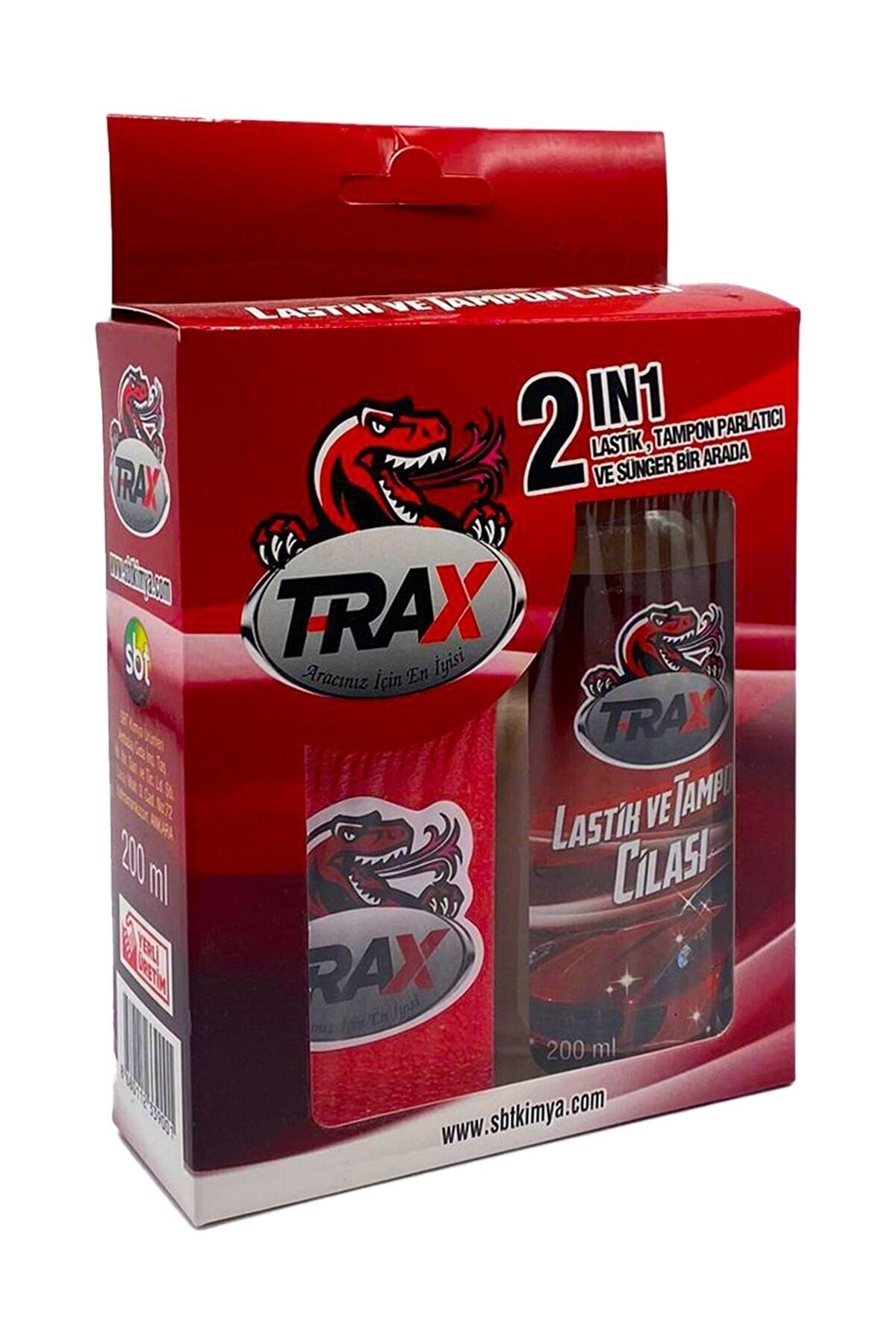 ARACINIZ İÇİN EN İYİSİ T-RAX Trax Ikili Paket 2 In 1 Oto Lastik Tampon Plastik Deri Parlatıcı Koruycu Süngerli Cila Paket