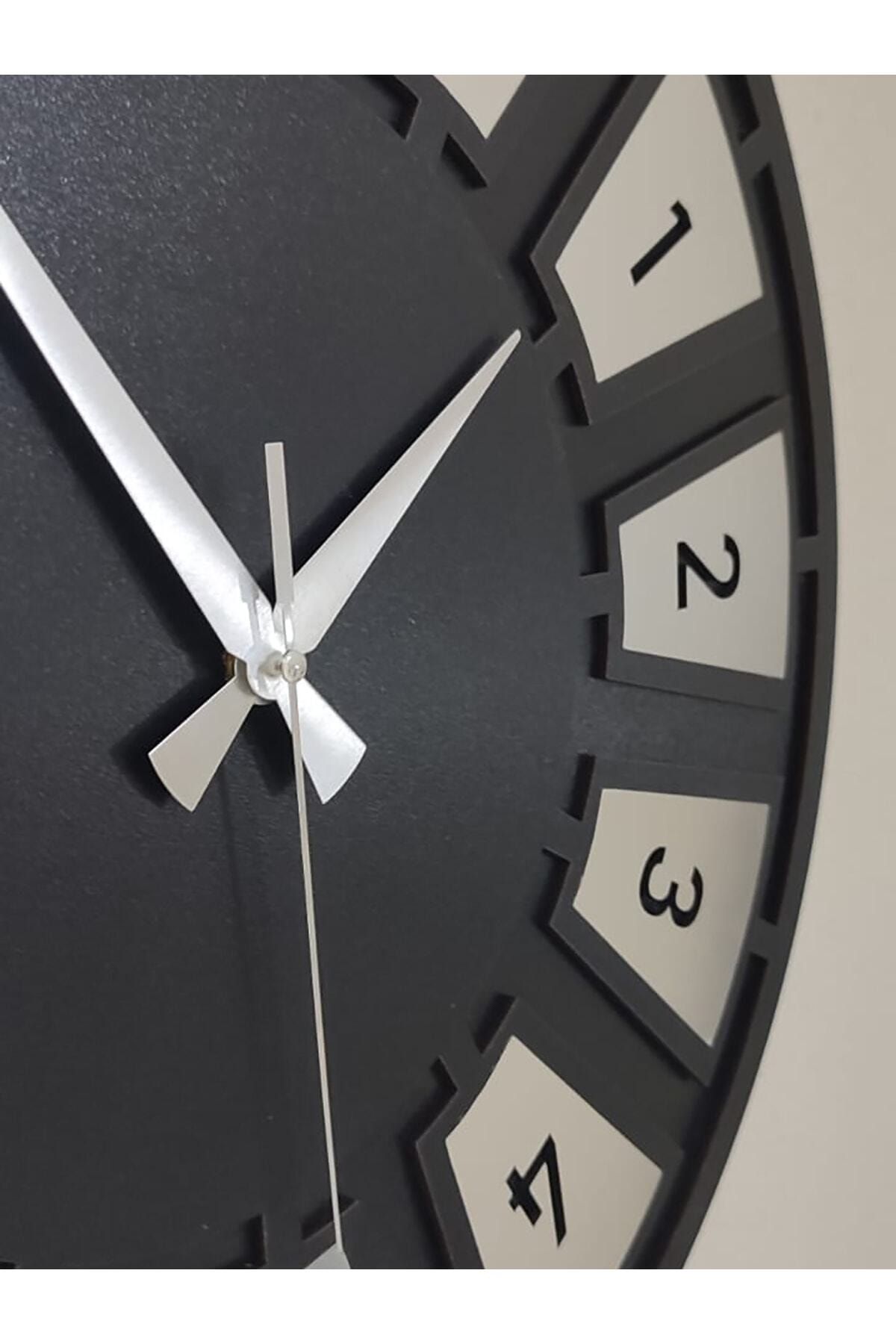 Wooden Factory-Argint / Argint Time Coll. Ceas de perete Nest MDF Aurit 2