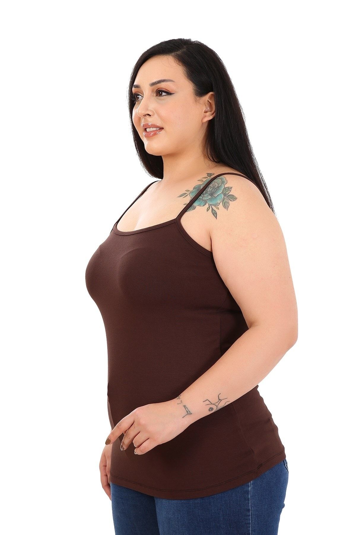 DISENTIS MODEST-Brown Viscose Body - Rope Strap, Large Size 2